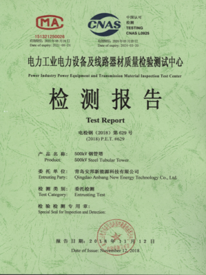 檢測報告（500kV鋼管塔）